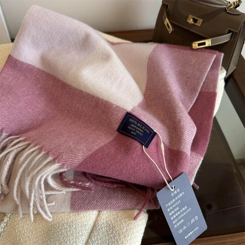 Winter Women Scarf Luxury  British Pashmina Classic Plaid Soft Female Male Imitation Cashmere Thermal Muffler Men Shawl