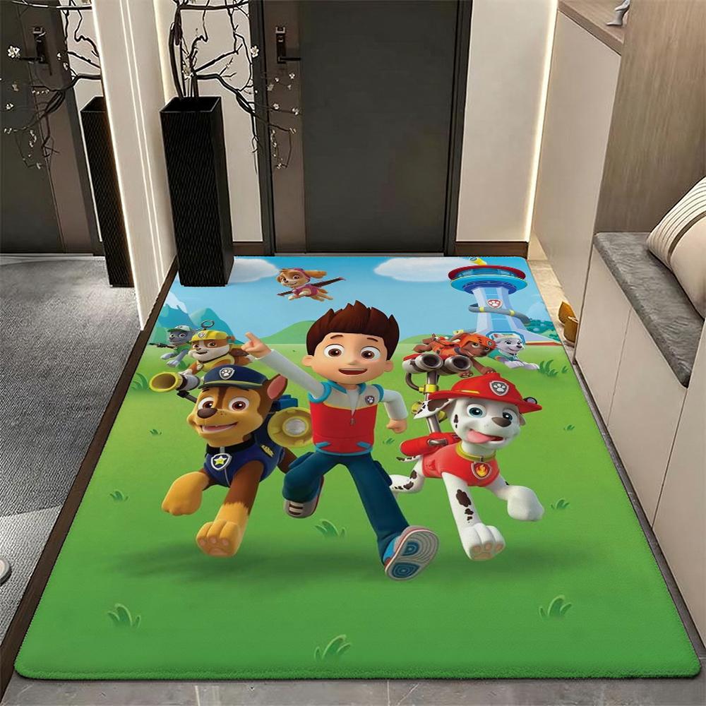 Paw Patrol Police Pup Rectangular Rug Soft Texture Nonslip Carpet For Bedroom Door Living Room Area Home Decor New Year Gift