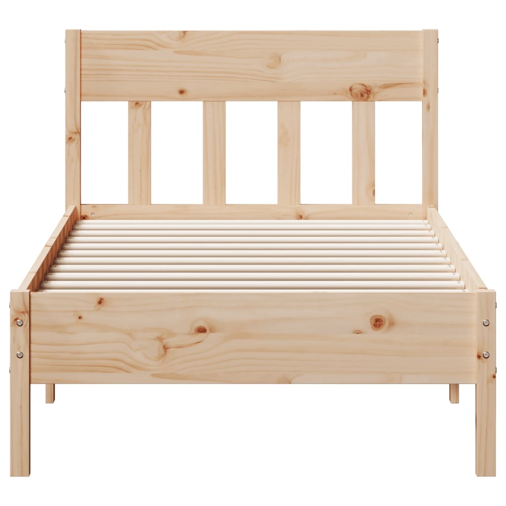 Vidaxl Bed Frame Without Mattress, 75X190 Cm, Solid Pine Wood