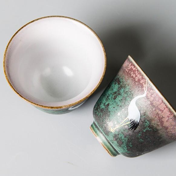 60ml Japanese Ceramic Tea Cup Glazed Kiln Change Crane Kung Fu Tea Set