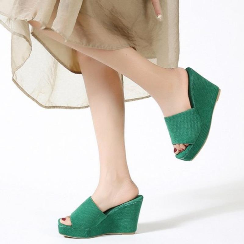 Women Platform Slippers Beach Wedges High Heels Sandals Summer 2026 New Women Slippers Thick Sexy Slides Women