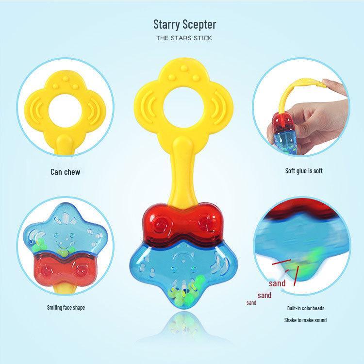Soft Rubber Baby Teether and Rattle: Educational Toy for Infants 0-1 Year
