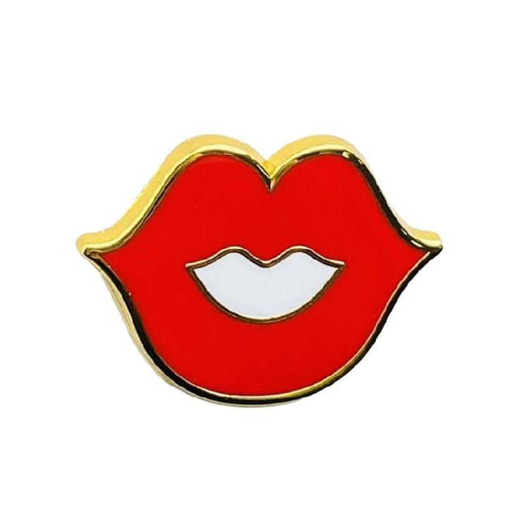 Fashion Enamel Pin Mouth Shaped Brooch Elegant Jackets Bag Backpack Badge Eye Catching Accessory for Trendsetters
