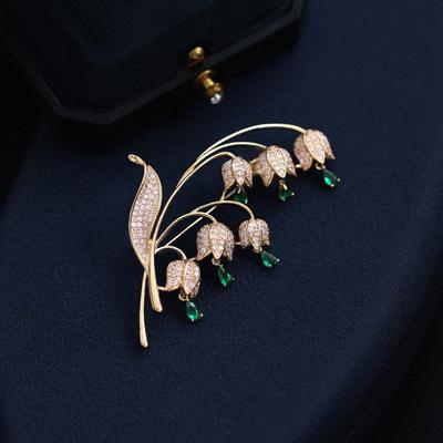 Elegant Luxury Lily Of Valley Brooch High-end Pin Suits Coats Fashion Accessory Women
