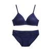 Comfortable Non-wired Bra French Lace Small Chest Push-up Bra Sexy Breathable Underwear Set