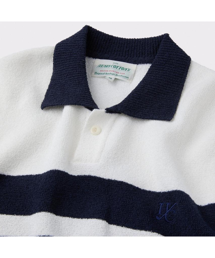 Henlikoteun [British Sporting Club] Color Matching Short-Sleeves Polo Knit Abwam26741Nyx