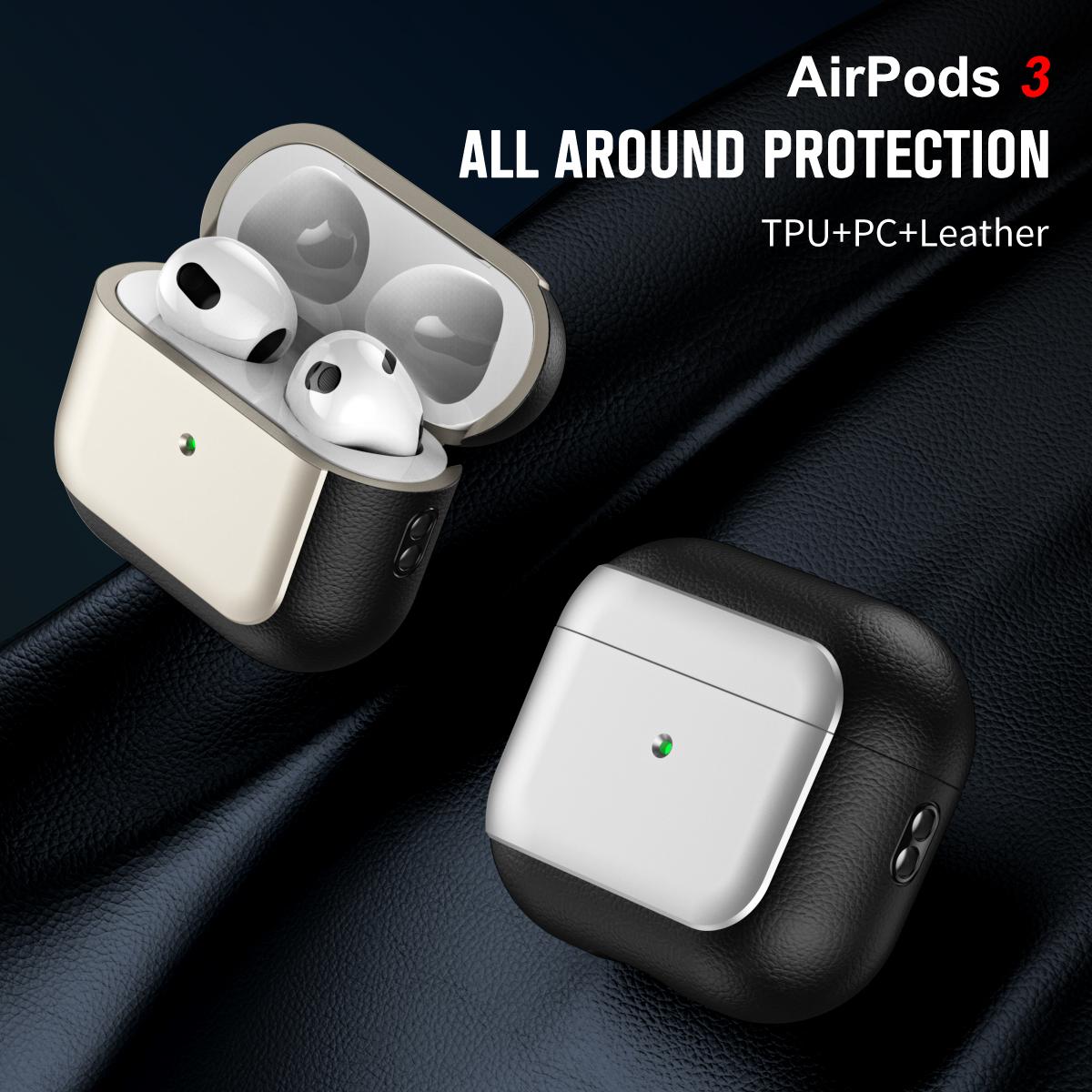 

For Apple AirPods 3 Earphone Case Soft TPU Shockproof Cover with Lanyard Grey