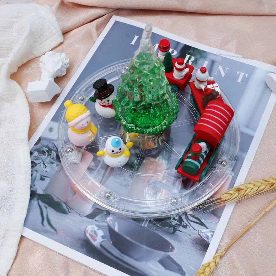 

Сверхпрочный органайзер-подставка 7 из прозрачного акрила, вращающийся поворотный стенд со стальными шарикоподшипниками для полки для специй, украшения тортов United States