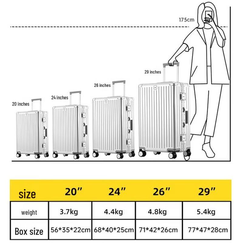 Readon All Aluminum-Magnesium Alloy Hardside Luggage