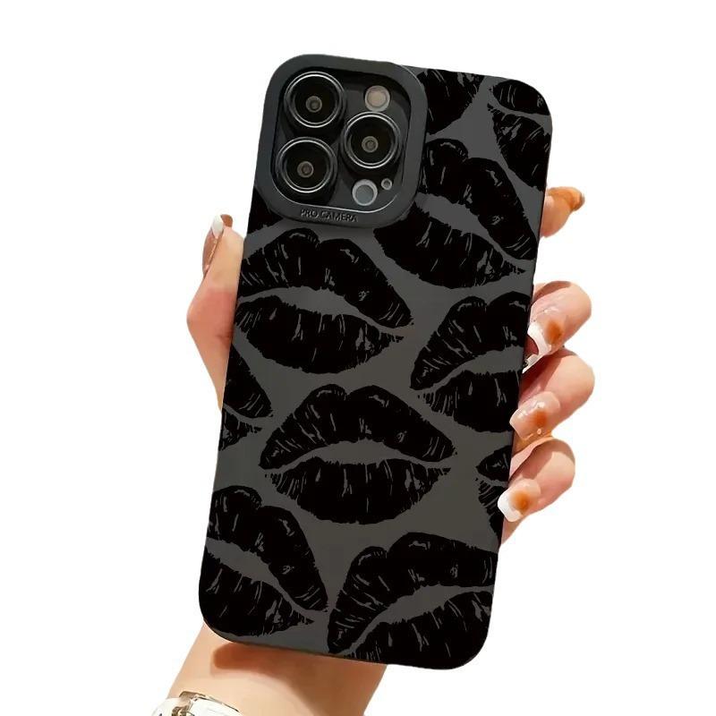 Luxury Fashion Lip Print Phone Case for iPhone 16 15 14 13 12 Pro Max 11 14 Plus 8 7 Plus SE 2020 SE2022 Casing Shockproof Bumper Fundas