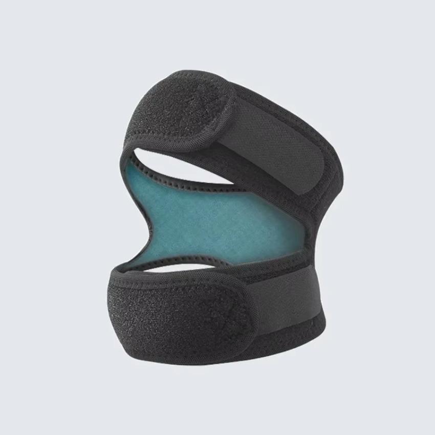 1 Pcs Silicone Knee Pads Built-in Silicone Patella Band Sports Knee Protector Adjustable with Shock Absorption Protection