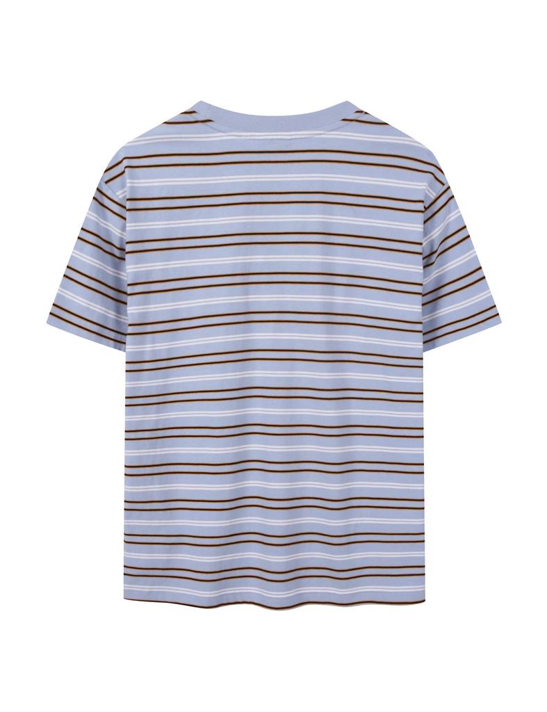 Enbiei Multi-Stripe Short Sleeve T-Shirt Blue