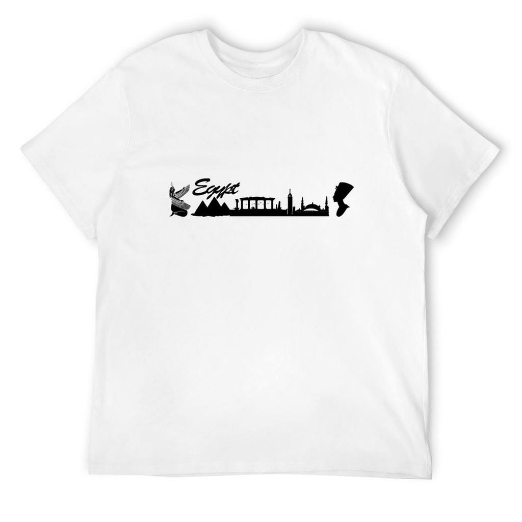 Egypt silhouette T-Shirt tees blue archive oversizeds anime figures vintage t shirt men