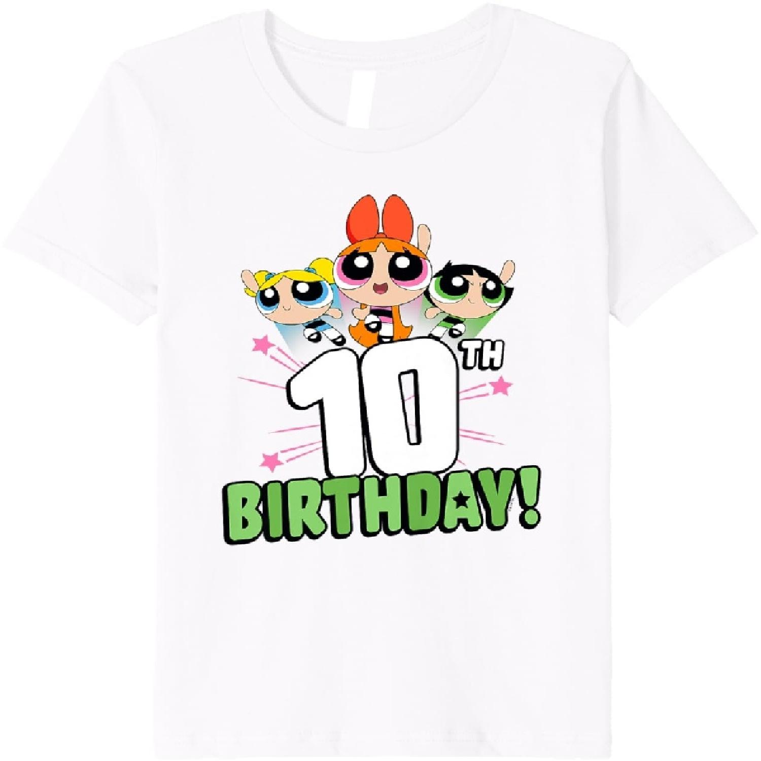Kids The Powerpuff Girls It s My 10th Birthday Premium T-Shirt XXXXXL белый