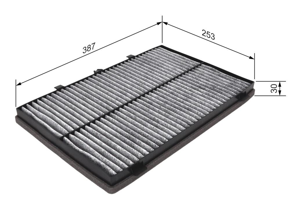 BOSCH Cabin Filter Plus Air Conditioner Filter for Imported ROW1 987 432 482 (Deodorizing Type) Cars,