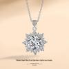 Snowflake Simulated Moissanite Necklace with Zircon Pendant - Women's Shiny Eight Hearts and Arrows Design