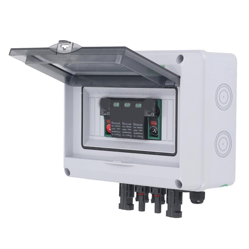 DC1000V Solar Combiner Box 1 In 1 Out IP65 Waterproof PV Distribution Box with 20?40KA Surge