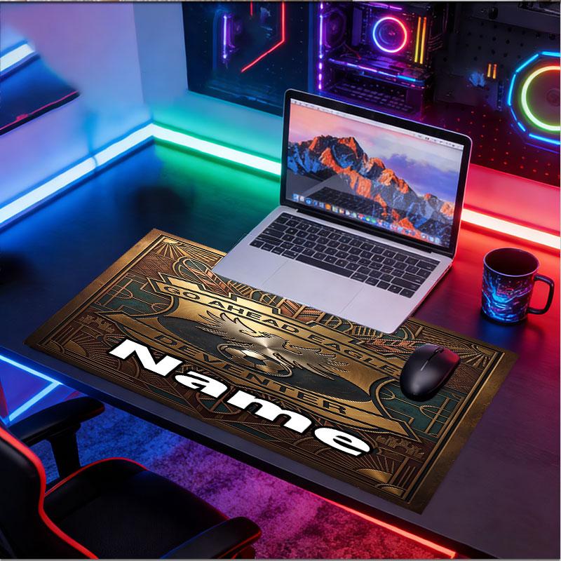 Custom Name Personalized Go Ahead Eagles Pattern Mousepad, Laptop PC Desk Mat, Decorative Desk Mat for Home Keyboard Pad Gift