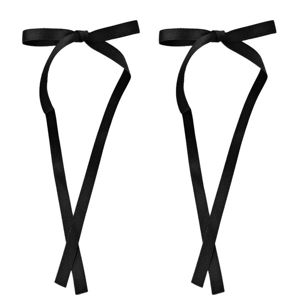 2 Pcs Ribbon Bow Elegant Y2K Style Side Clip Bow Hair Clip Sweet Girls Fairy Bow Style Long Bowknot Balletcore