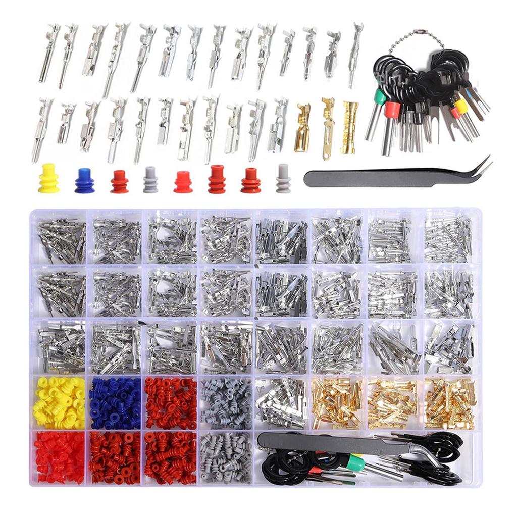 950Pcs Connector Pin Terminals Car Electrical Wire Terminals 1/1.5/1.8/2.2/2.8/3.5mm Automotive Pin Connector Enduring