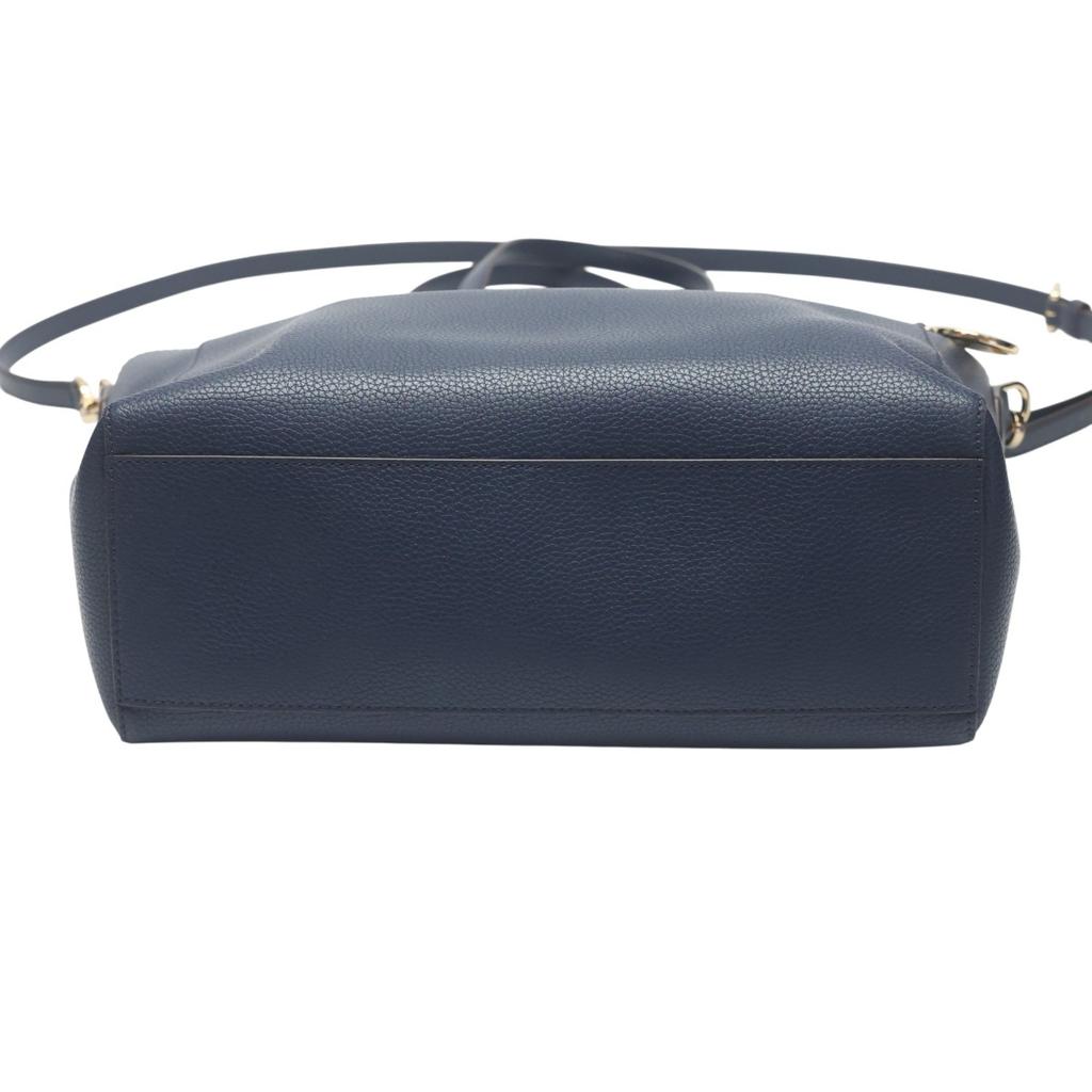 Michael Kors A4 compatible Shoulder Bag Tote Bag leather Navy Women 35H0GKFT9T Used