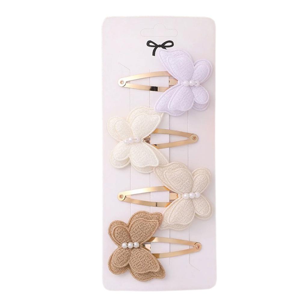 4Pcs Fashionable Double Bows Hair Clips For Stylish Hairstyles Hairpin Metal Barrettes 3D Design Hair Accessory