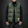 Men's Autumn and Winter Semi High Collar Cotton Vest Male Solid Color Large Size Sleeveless Zipper Cotton Coats