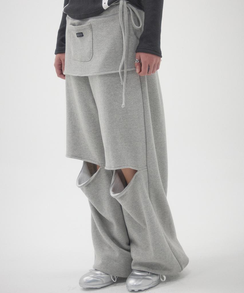 OOH-AHH Wrap Skirt Set Pants (Gray)