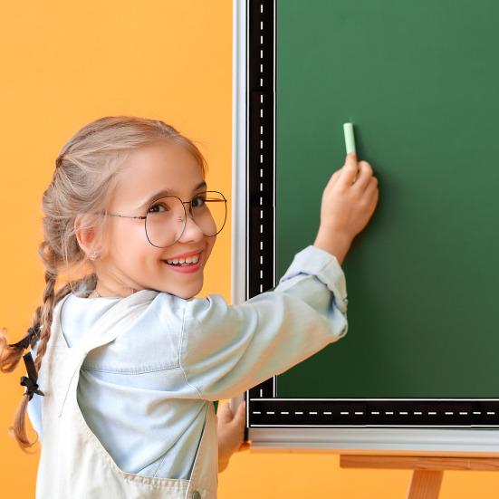 2 Rolls 19.4 Feet Road Bulletin Board Border Self-Adhesive Black Car Track Road Straight Die-Cut Rolled Border Trim for School Classroom Decoration