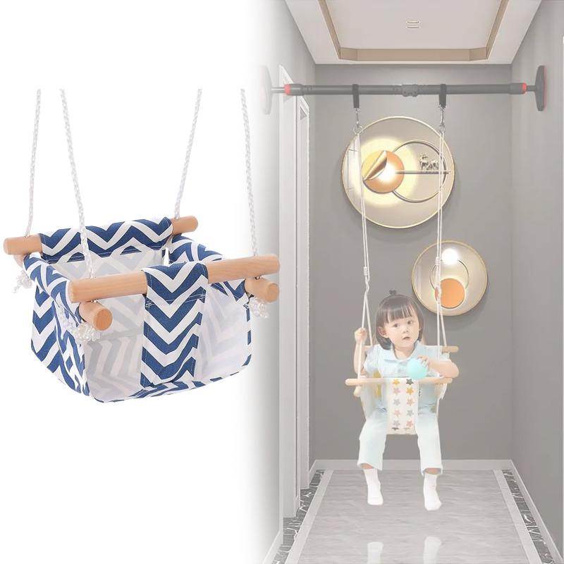 Baby Swing Indoor Outdoor With Cotton Linen Material For Toddler Development
