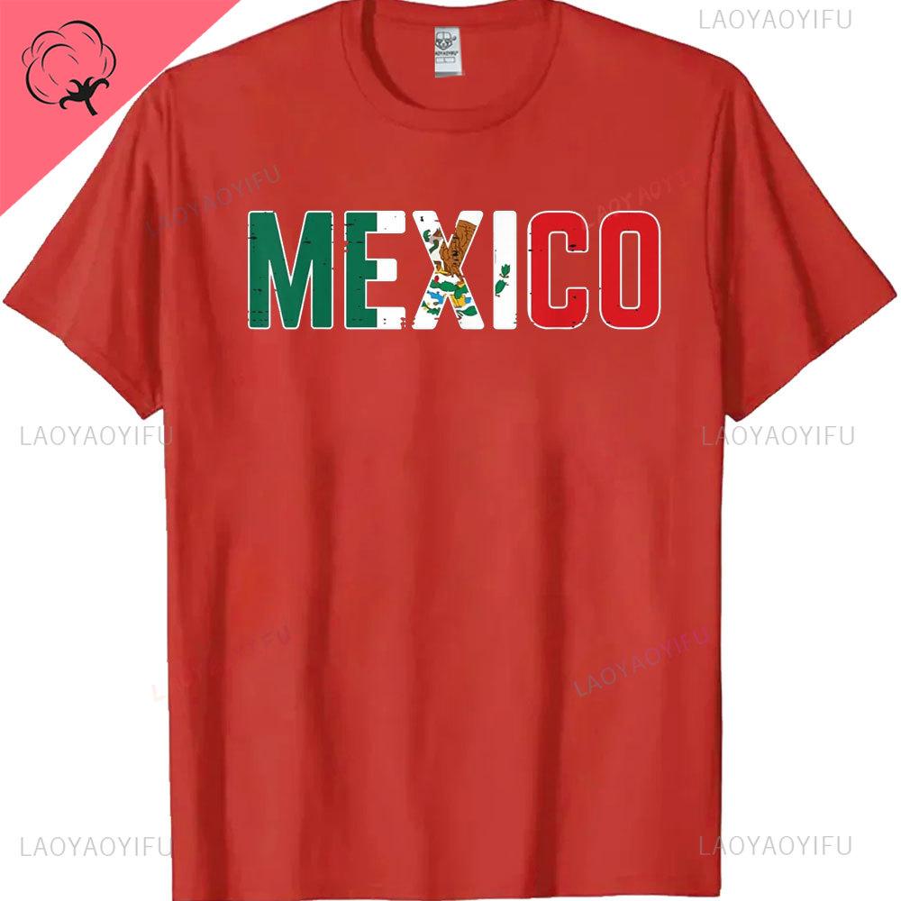Sommer Mexiko T-Shirts Mexikanische Flagge Grafik Streetwear Herren Damen Mode Locker Kurzarm T-Shirt Baumwolle T-Shirts Oberteile Kleidung