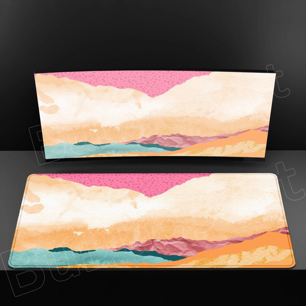 HD Printing Minimalist Desk Mat Abstract Art Design MousePad Non-Slip Rubber Base Mouse Mats for Office Laptop Modern Boho Leave