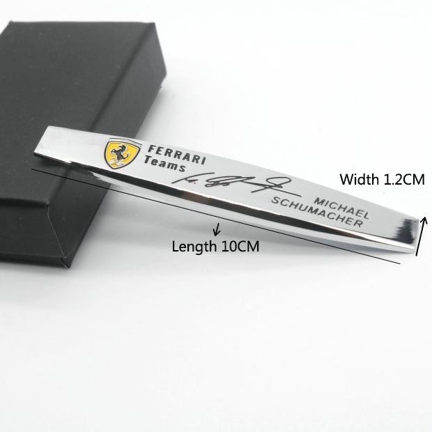 Nowe 1/2 szt. Metalowe 3D dla Zespołów Ferrari SJ F1 Awangardowy Emblemat Samochodowy Emblemat Boczny Błotnika Naklejka z Odznaką Naklejka na Tylną Klapę Bagażnika Stylizacja