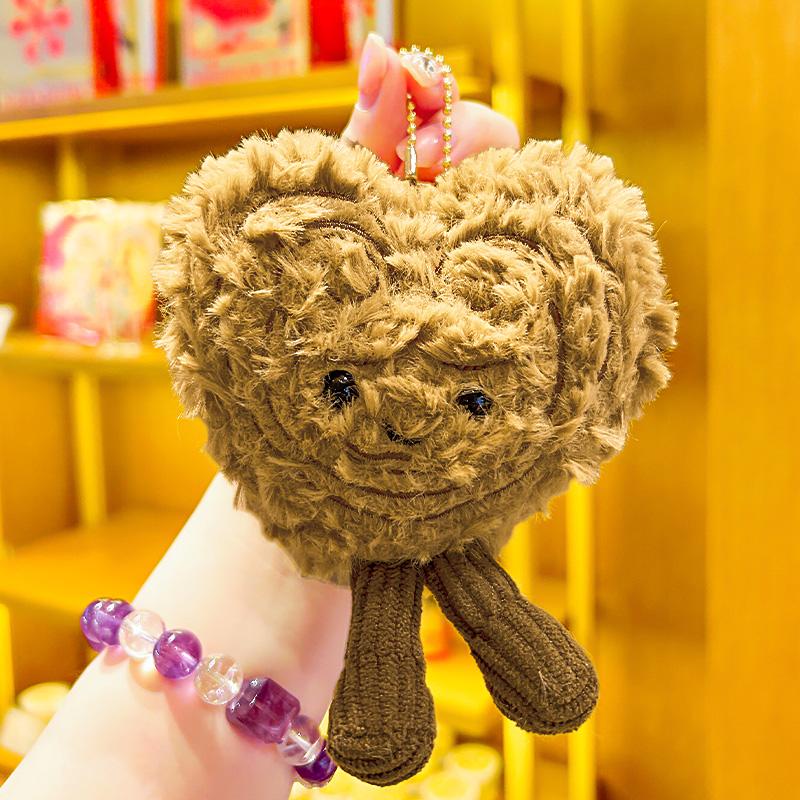 Creative and Cute Brioche Bread and Cheese Plush Keychain Bag Pendant Afternoon Tea Key Chain for Friends