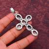 Aquamarine Gemstone Cross Shape Pendant : 925 Sterling Silver Handmade Jewelry Pendant