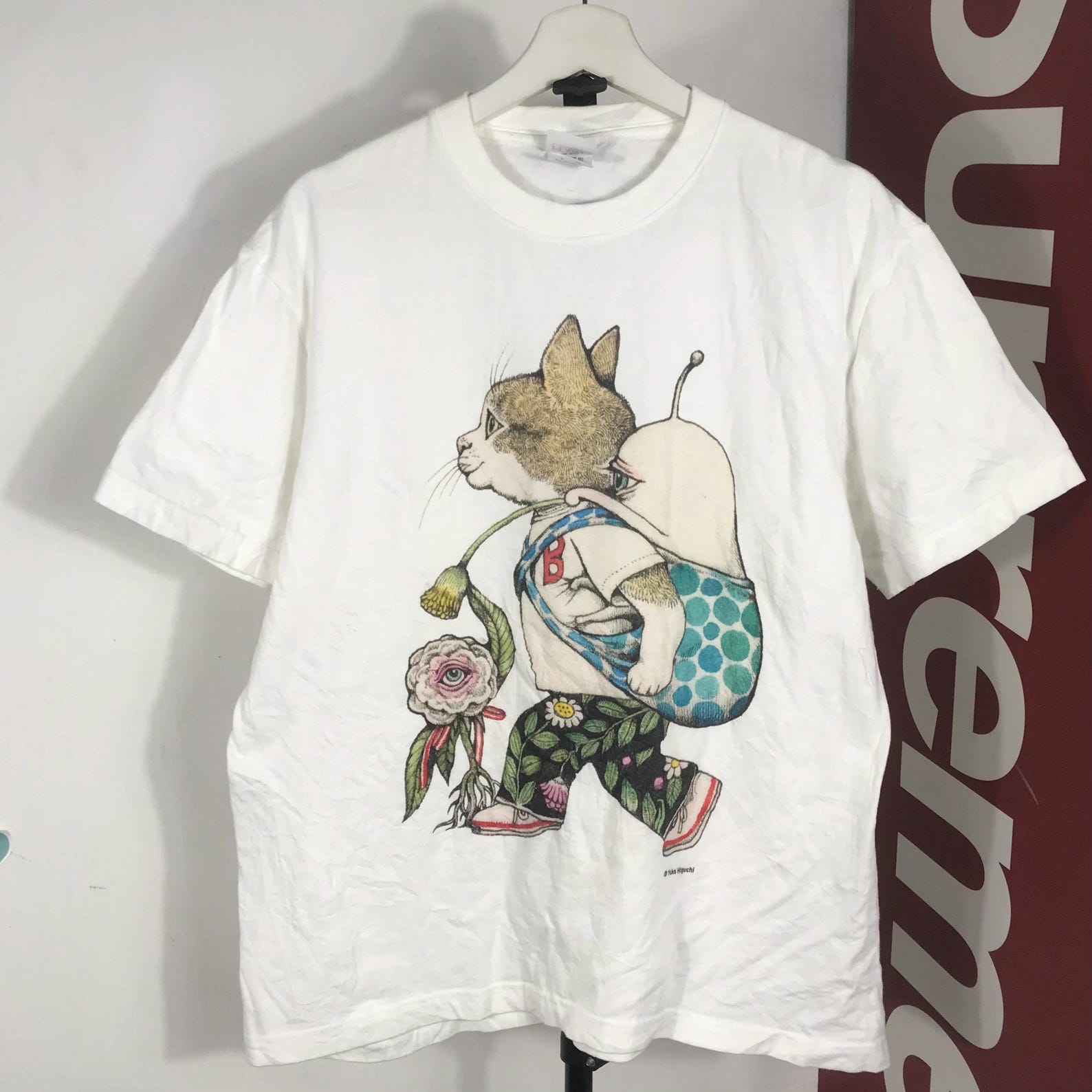 RARE vintage 90s Yuko Higuchi plant tee artwork phototee Shirt skate Oldtee /Left over tee / yuko higuchi artwork / japanese art /Photograph M