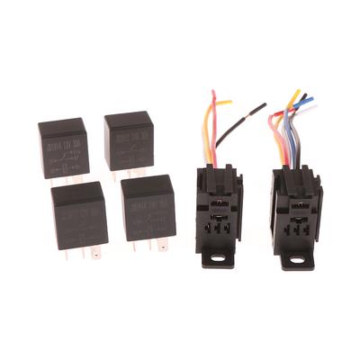 4pinová/5pinová 30A 12V/24V automobilová fialová patice relé s drátem a svorkou automobilové řídicí zařízení auto relé