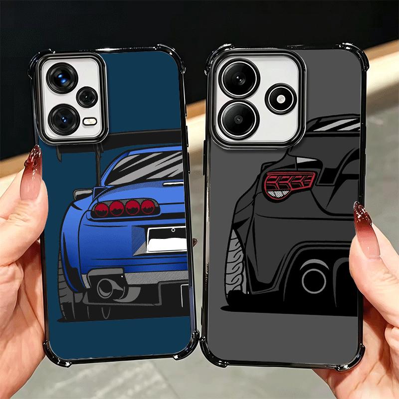 JDM Sports Cars Minimalist Design Plating Phone Case For Xiaomi Redmi Note 14 15 Pro Plus 13 12 11 11S 11T 10 9S 9 5G Anti-Fall