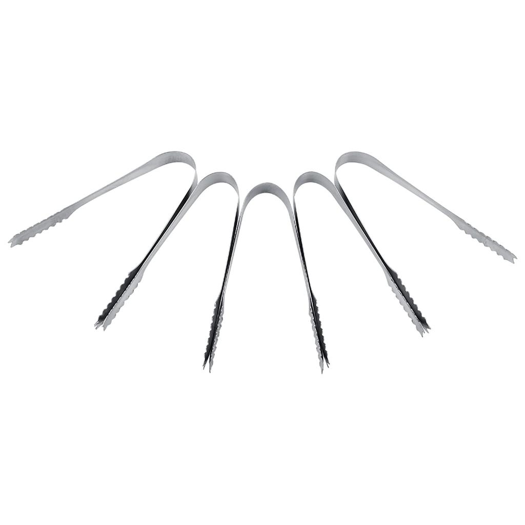 5 Pieces Ice Tongs, Ice Powder Utility Scoop, Small Serving Tongs for Ice Buckets, Ice Sugar Cubes, Coffee Bars, Food Serving (5 Tweezers)