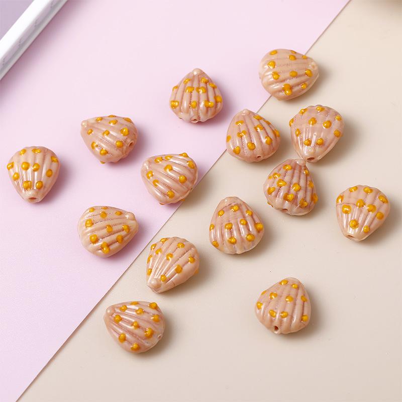 

1pcs 17x19mm Design Sense Lampwork Glazed Beads Shell Shape Czech Glass Spacer Beads Jewelry Making DIY Earring Necklace 17x19mm(1pcs)