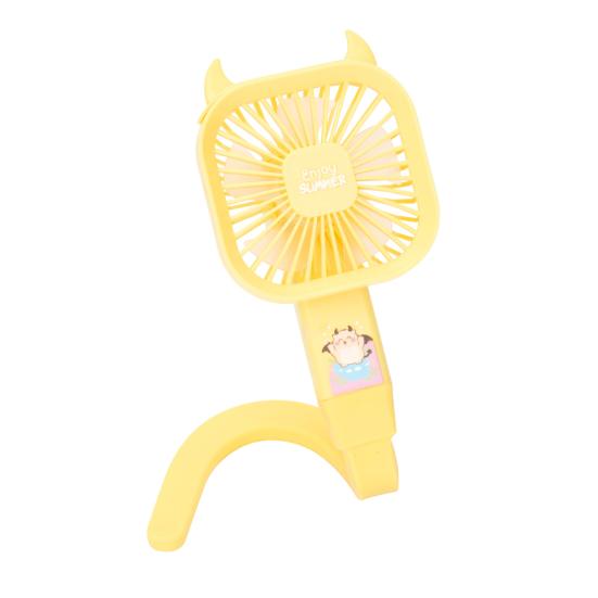 Cooling Fan with Flexible Long Handle 3 Speed USB Rechargeable Devil Horn жёлтый