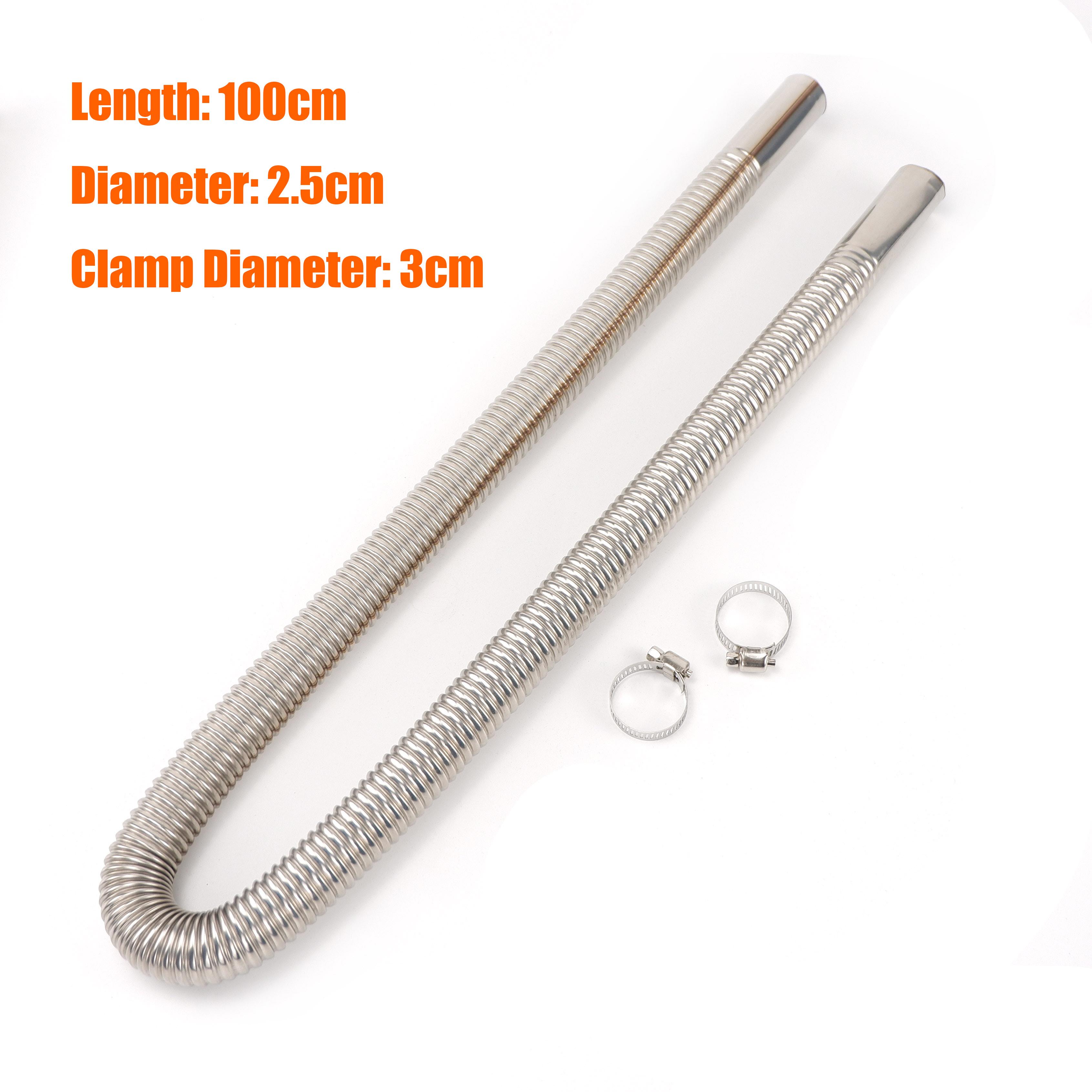 

60 см, 100 см, 120 см, 150 см, 200 см, 250 см, 300 см, воздушный дизельный стояночный обогреватель из нержавеющей стали, выхлопная труба, газоотводный шланг, автомобиль, грузовик, фургон