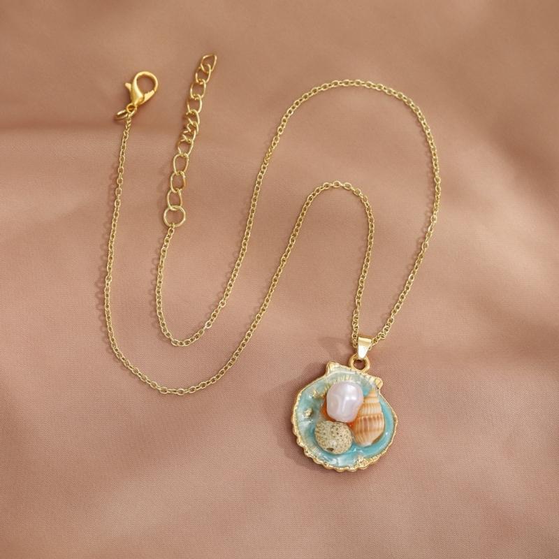 Artistic Blossomy Bivalve Charm Necklace 10 Artisanal Designs Additional Metal Mixture Jewelry Perfect For Gifting Instances