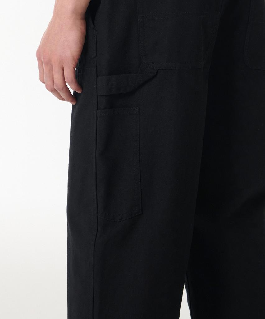 MUSINSA STANDARD Canvas Wide Double Knee Carpenter Pants [Black]