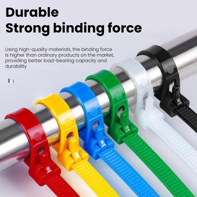 Cable Zip Ties Releasable Adjustable Nylon Cable Ties Multi-Purpose Self-Locking Plastic Wire Ties for Cord Management