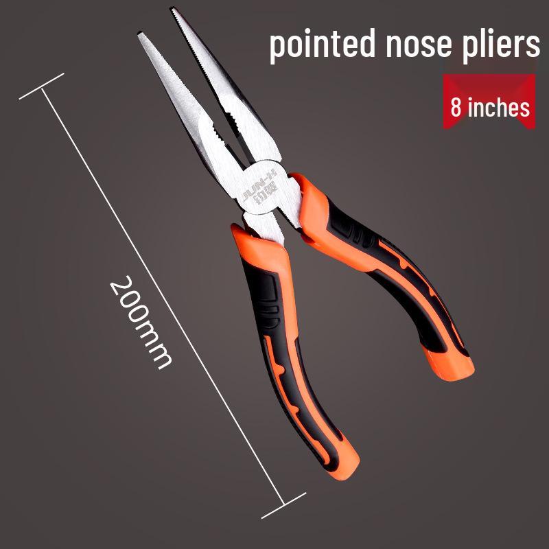 Industrial Tiger Pliers Set: 8" Wire Cutters, 6" Needle Nose & Labor-Saving Diagonal Pliers for Household Electricians