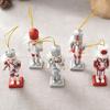 Christmas Wood Nutcracker Soldier Pendants 4pcs/set  Xmas Tree Festival Holiday