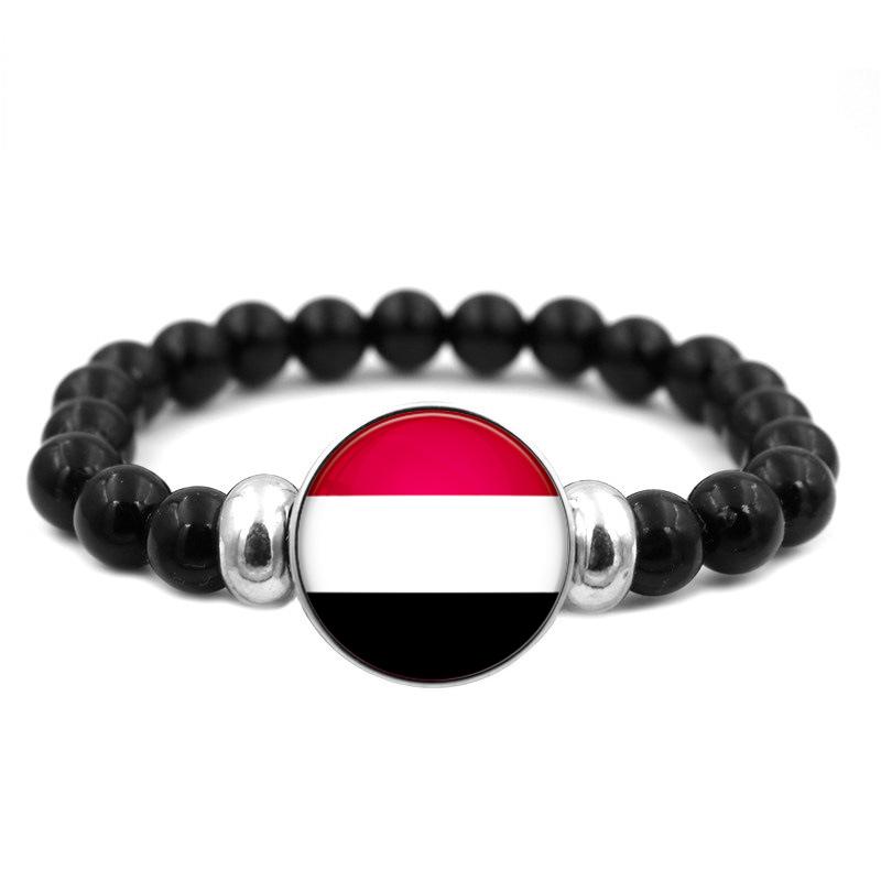 287 Länder Nationalflagge Druckknopf Elastisches Band Perlen Länderflagge Unabhängigkeitstag Perlen Schmuck Perlenarmband