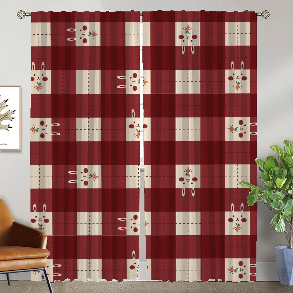 Modern Living Room Curtains for Camera Rabbit Tulle for Bedroom Shades Window Curtain Blackout Curtains 2 Pieces Partition Child