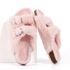 Fashion Crestar Fur Fuzzy Cork Slippers For Women Fashion Plush Open Toe Clogs Slippers Winter Warm Fluffy Slippers Furry House Slides